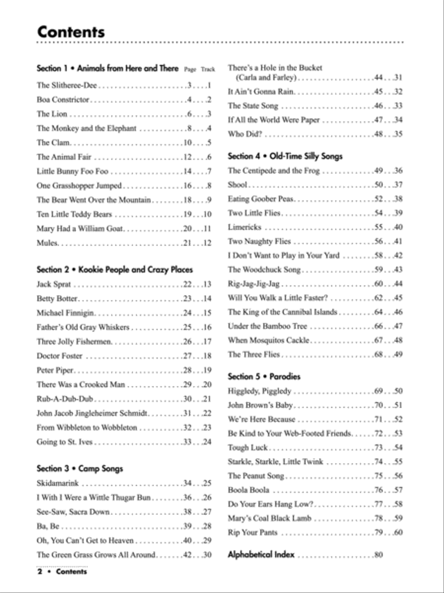 Sixty Silly Songs Piano Solo scores gallery preview page 2