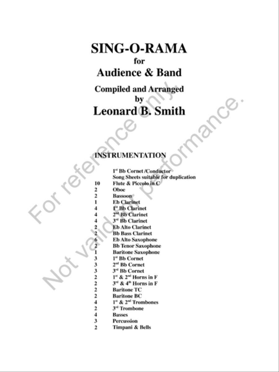 Sing-O-Rama Concert Band scores gallery preview page 2