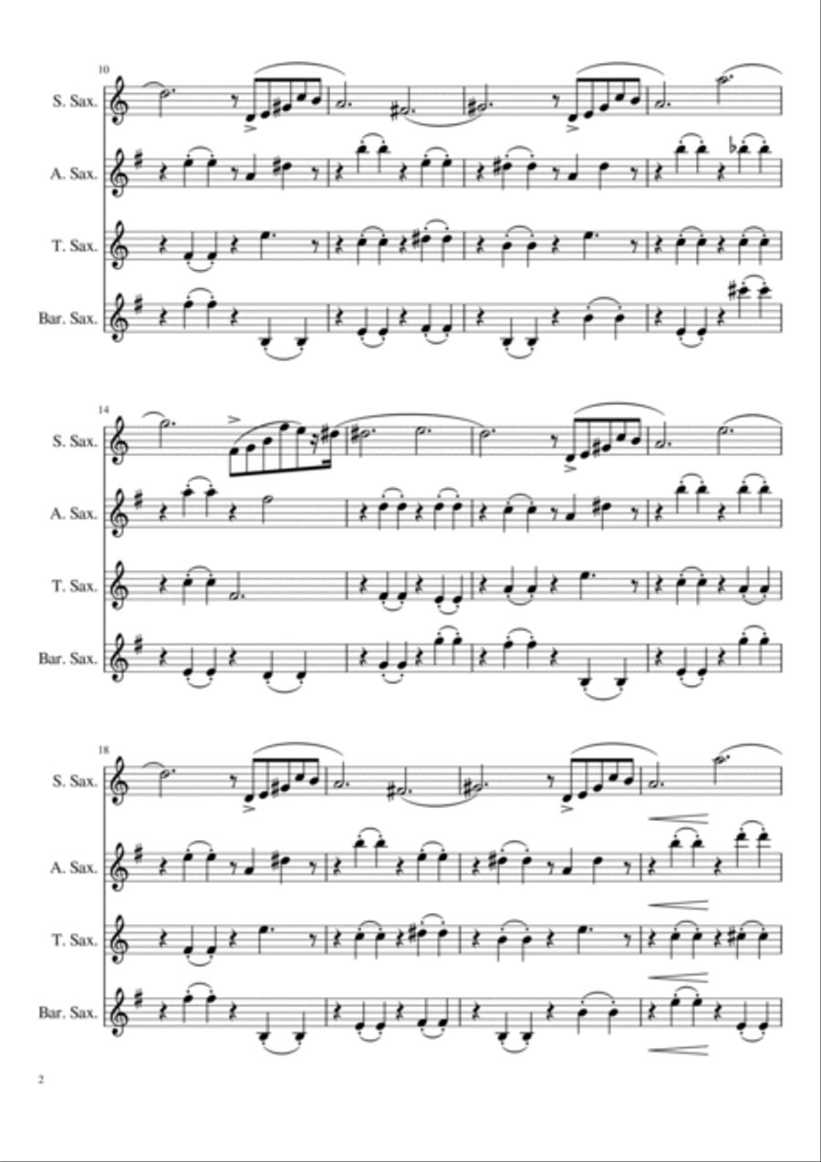 Ballade No. 1 in G Minor Saxophone Quartet scores gallery preview page 2