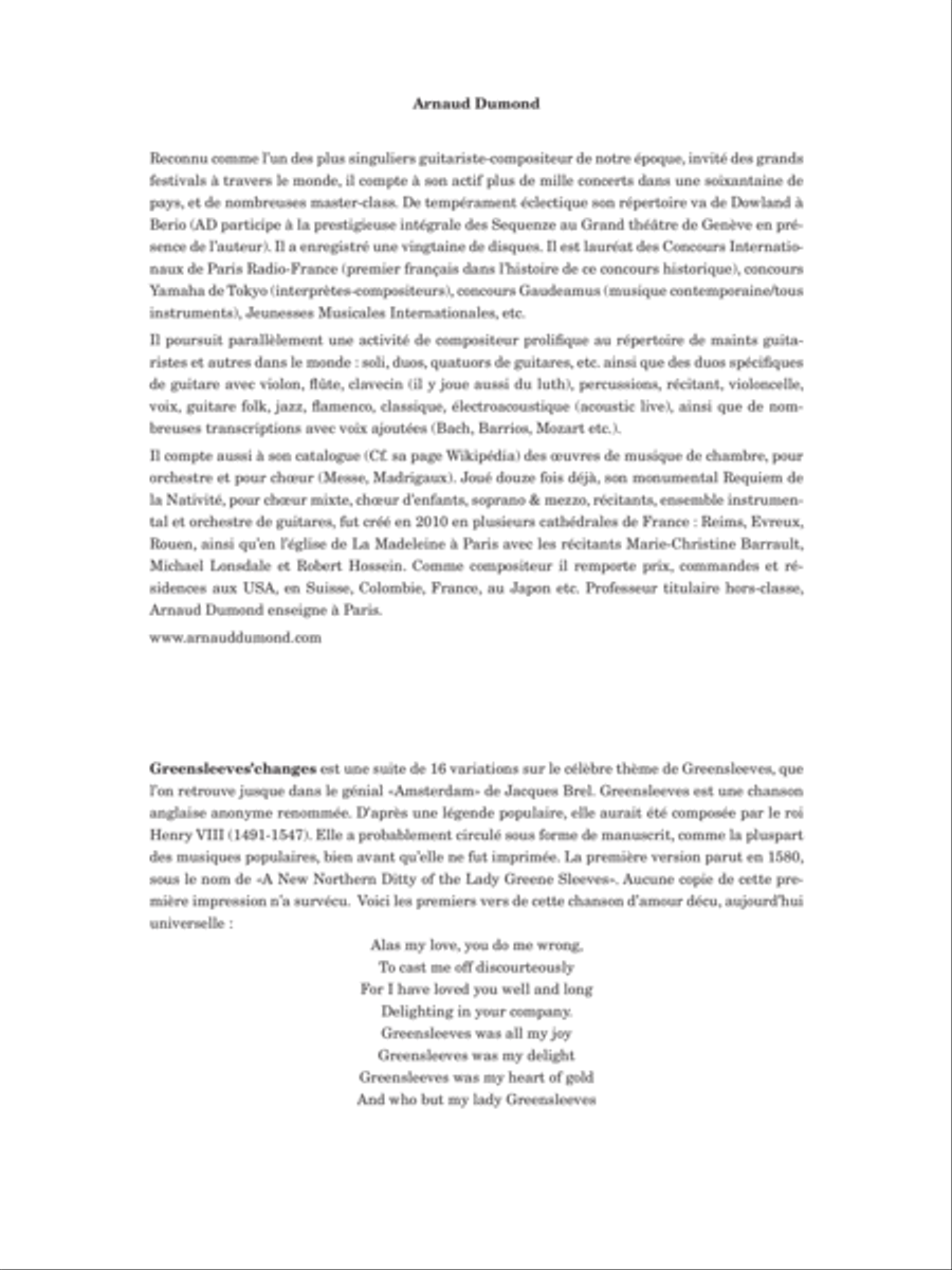 Greensleeves’changes Greensleeves’changes Classical Guitar scores gallery preview page 2