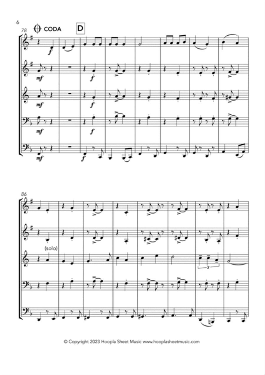 Down to the River to Pray Horn scores gallery preview page 6