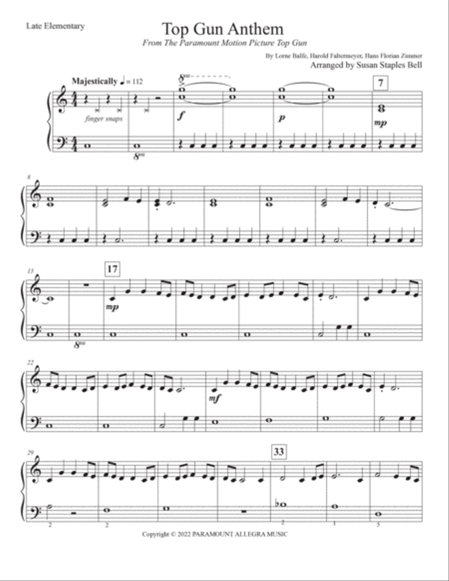 Top Gun: Maverick Anthem Easy Piano scores gallery preview page 2