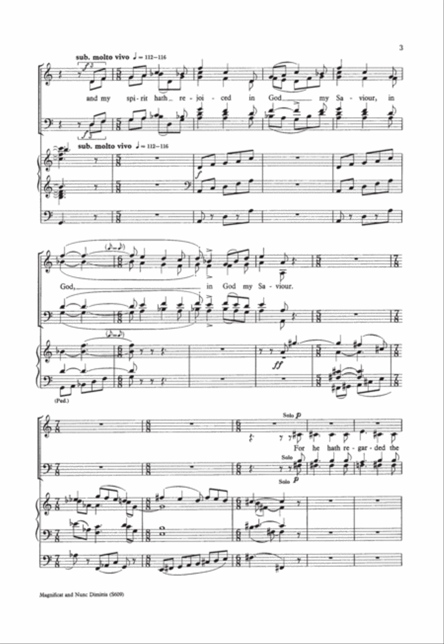 Magnificat and Nunc Dimittis 4-Part scores gallery preview page 3