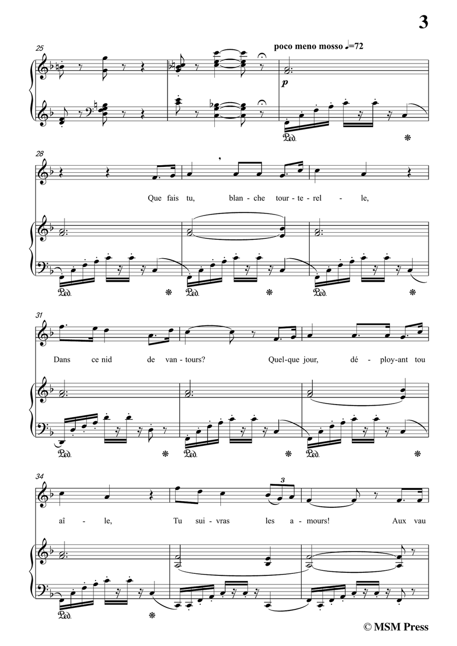 Gounod-Que fais tu,blanche tourterelle,from 'Roméo et Juliette',in F Major,for Voice and Piano Piano, Vocal scores gallery preview page 5