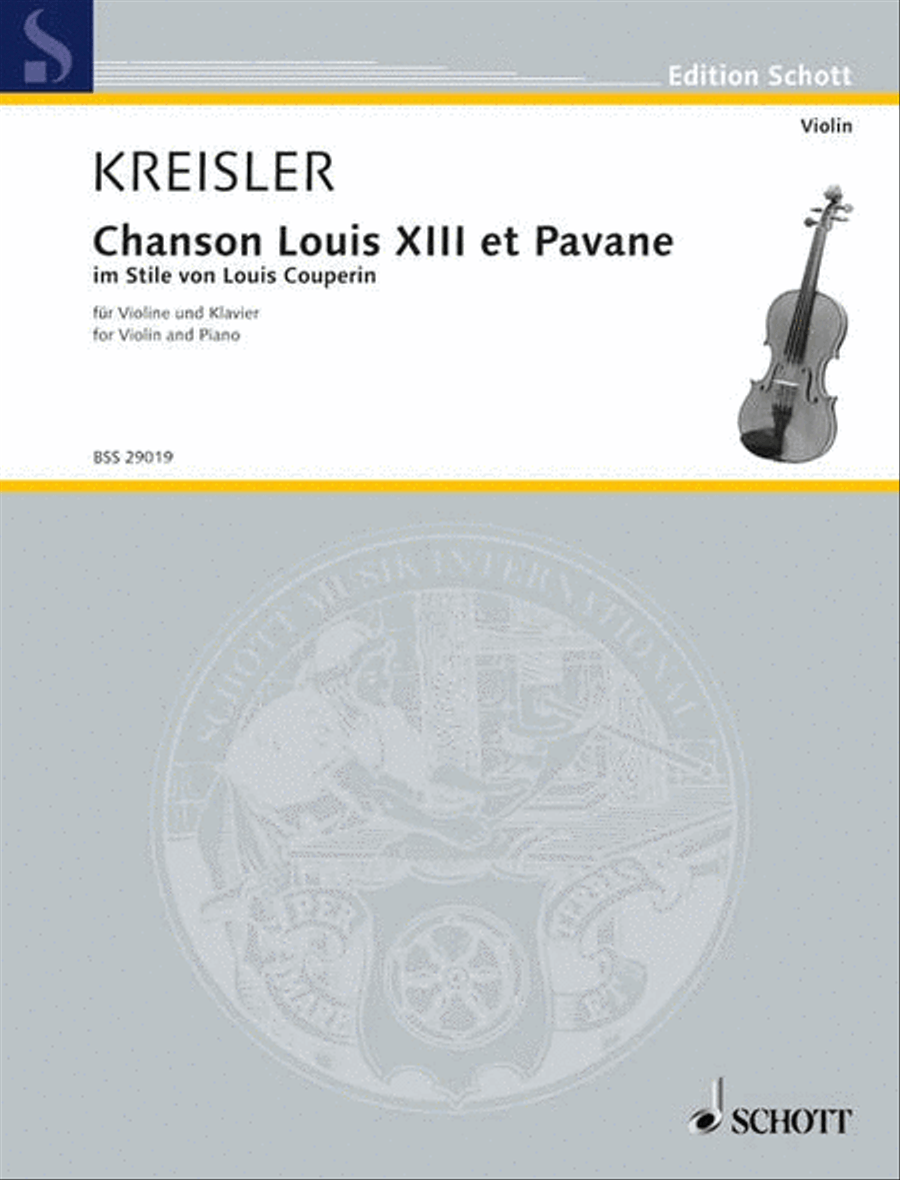 Chanson Louis XIII. et Pavane Violin Solo scores gallery preview page 1