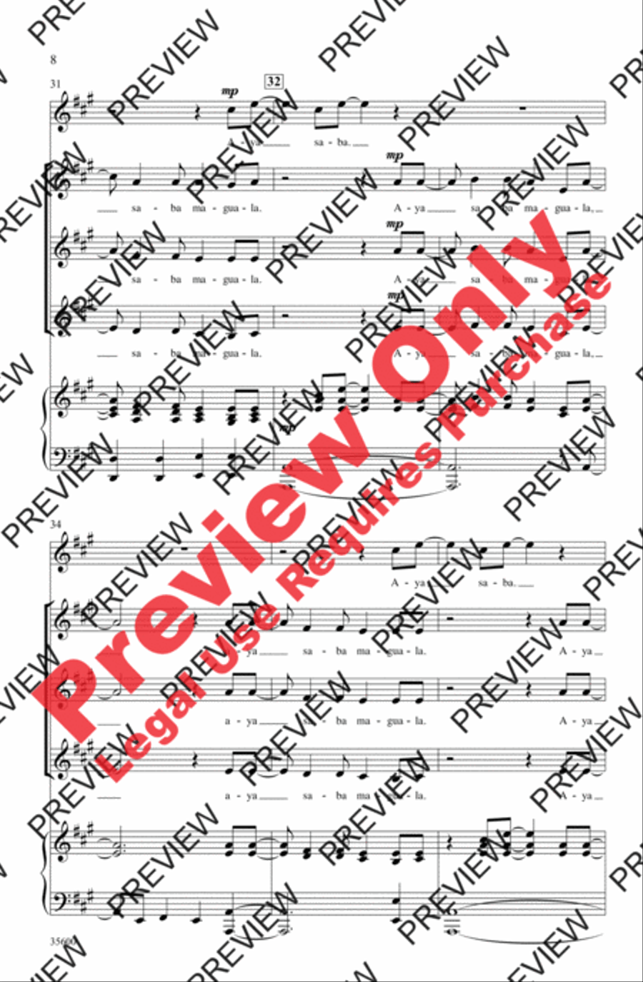 Aya Ngena Aya Ngena Women's Choir scores gallery preview page 8