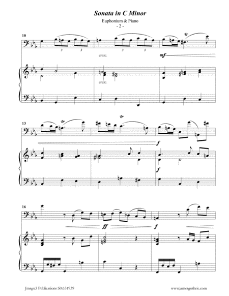 Telemann: Sonata in C Minor for Euphonium & Piano image number null