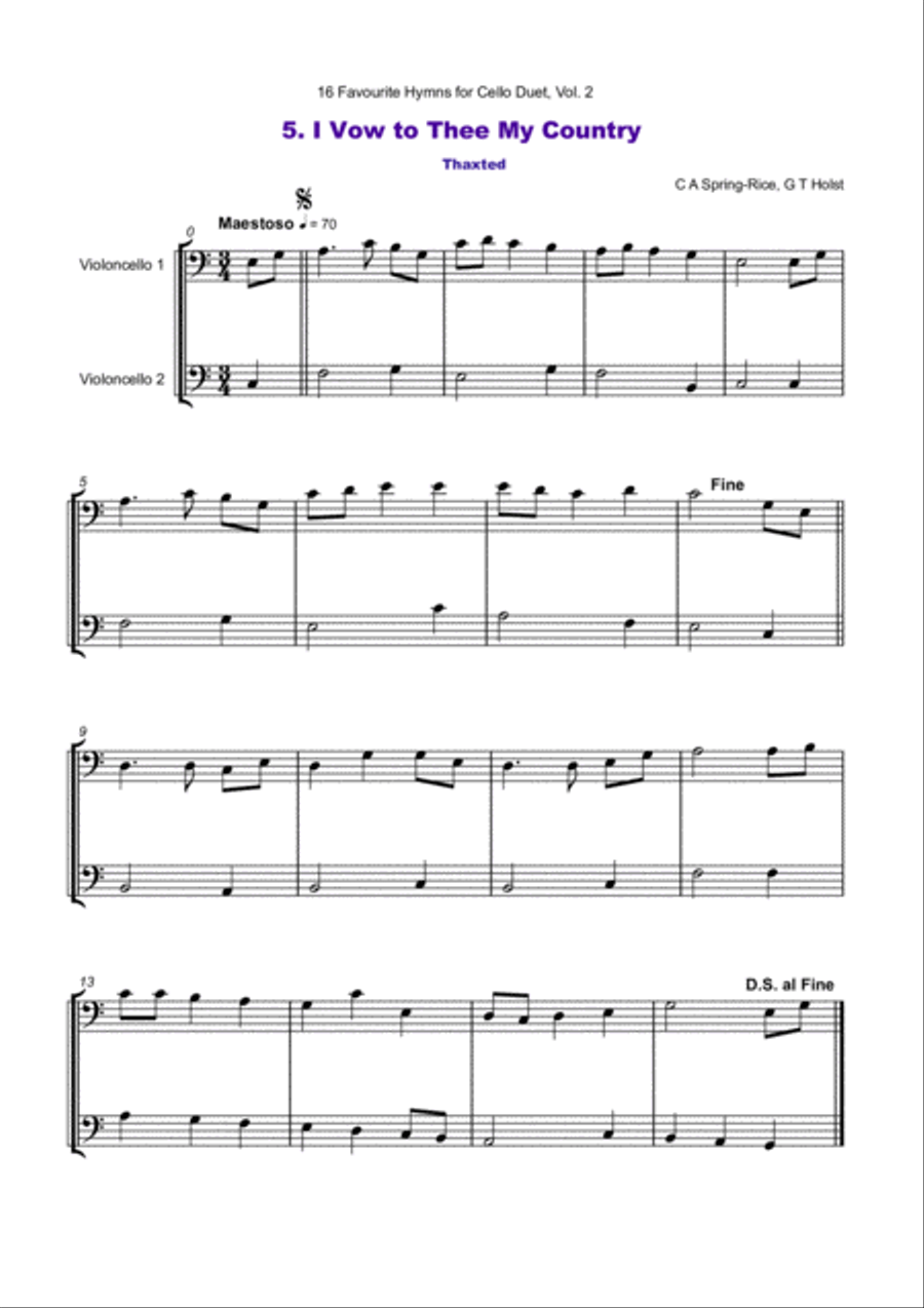 16 Favourite Hymns Vol.2 for Cello Duet String Duet scores gallery preview page 6