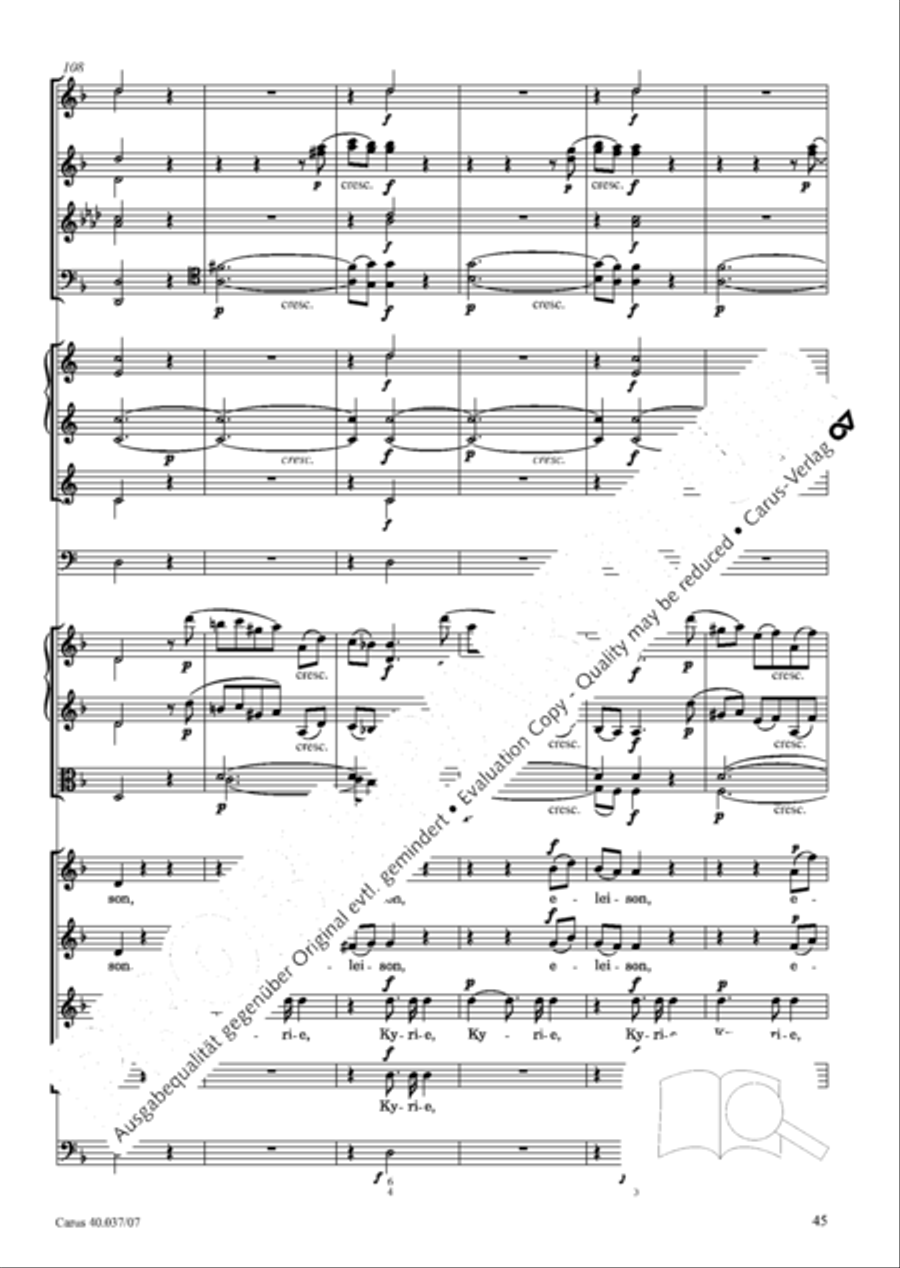 Kyrie in D minor 4-Part scores gallery preview page 46