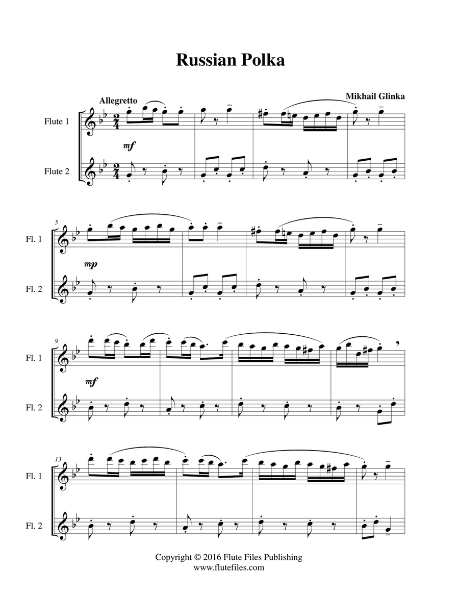Russian Polka - Flute Duet Flute Duet scores gallery preview page 3