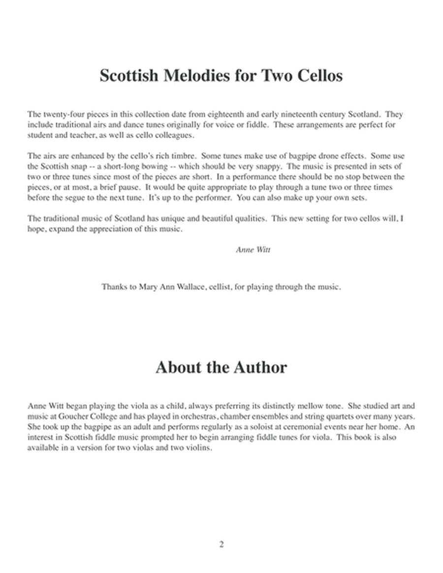 Scottish Melodies for Two Cellos