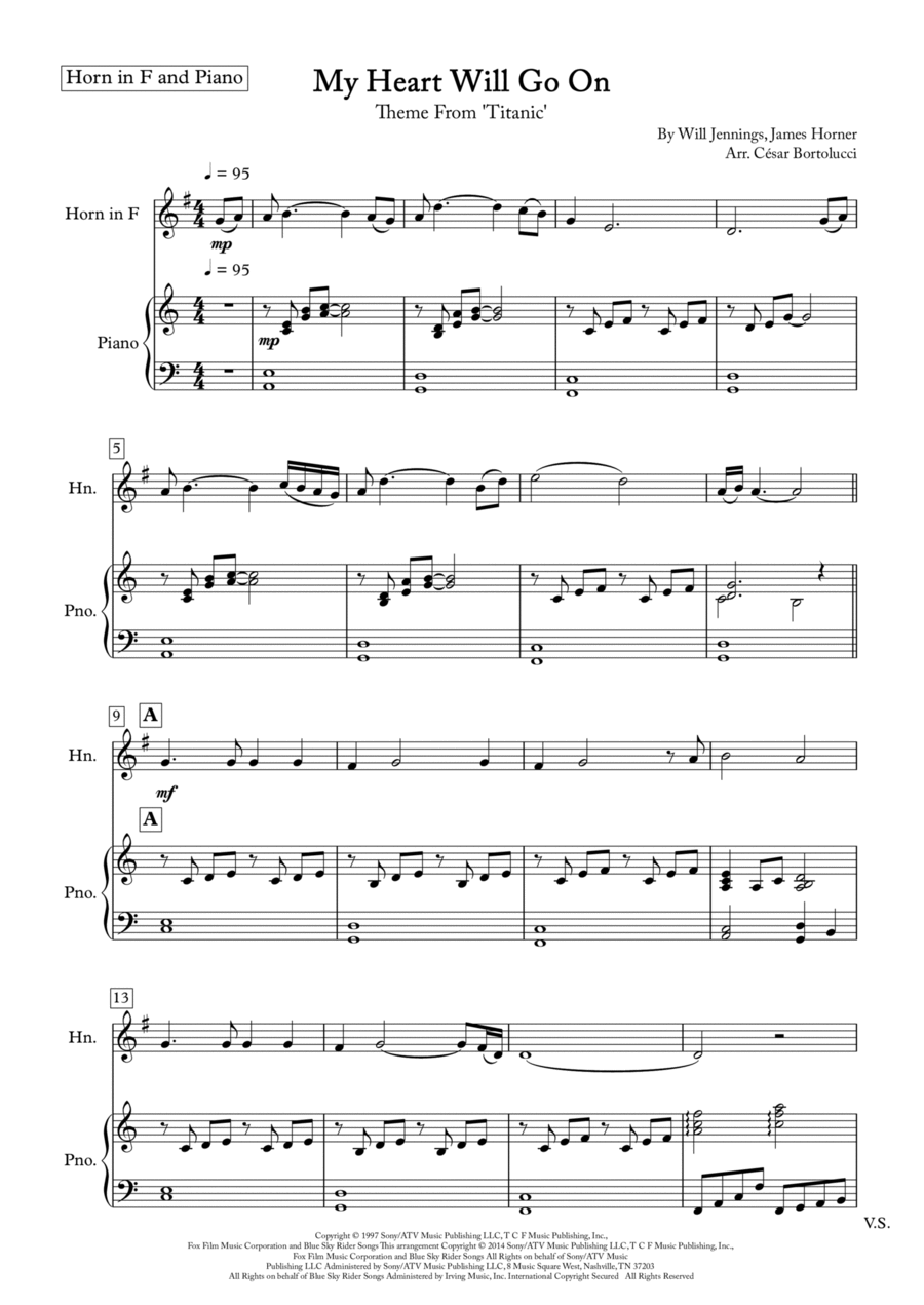 My Heart Will Go On (love Theme From 'titanic') Horn scores gallery preview page 1