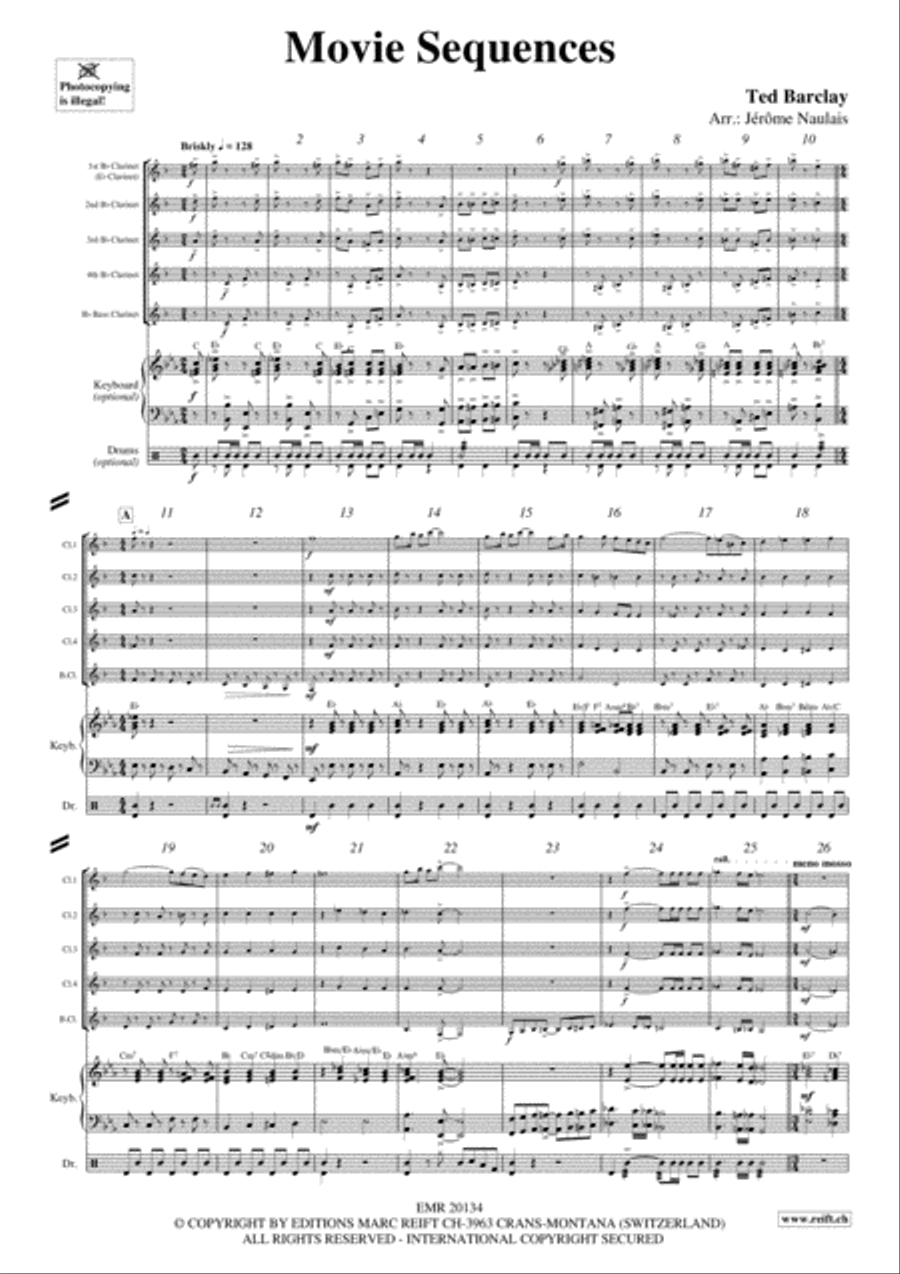 Movie Sequences Movie Sequences Clarinet Quintet scores gallery preview page 3