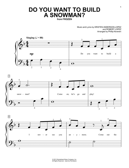 Do You Want To Build A Snowman? (from Frozen) (arr. Phillip Keveren)