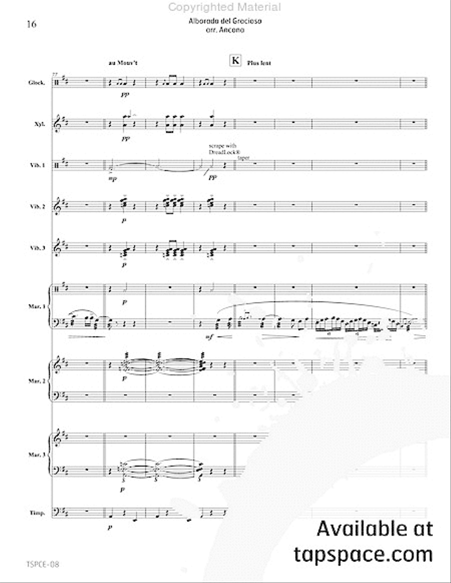 Alborada del Gracioso Percussion Ensemble scores gallery preview page 19