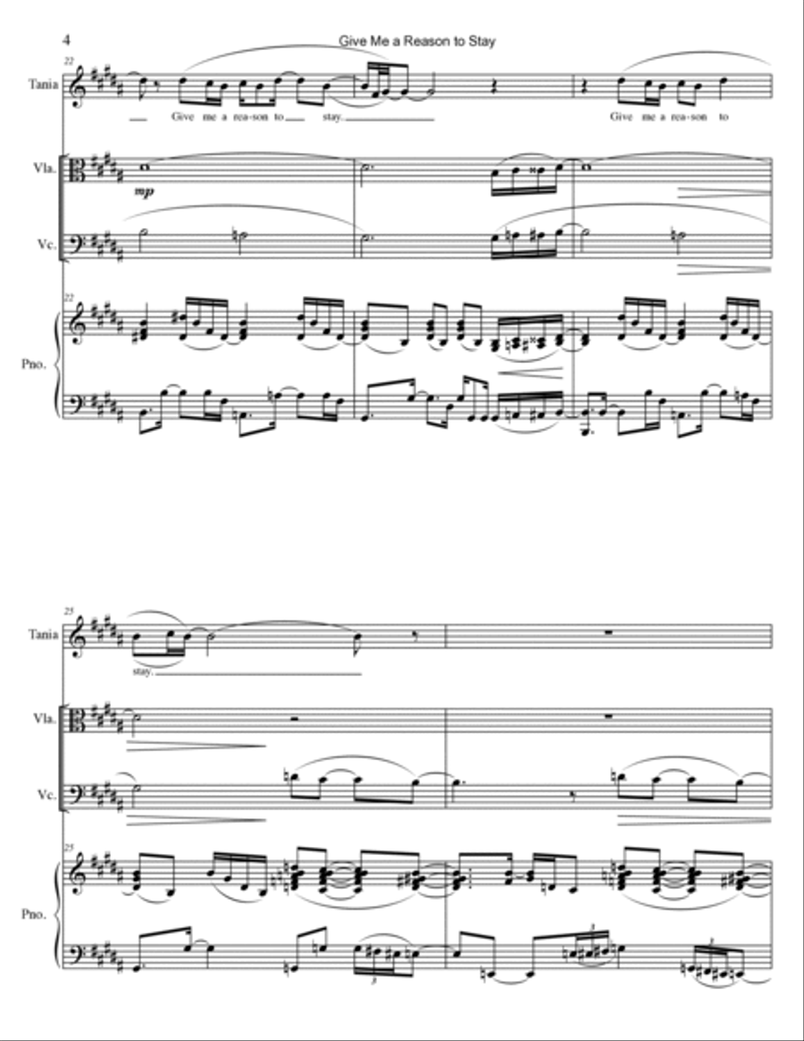 Give Me a Reason to Stay Voice scores gallery preview page 4