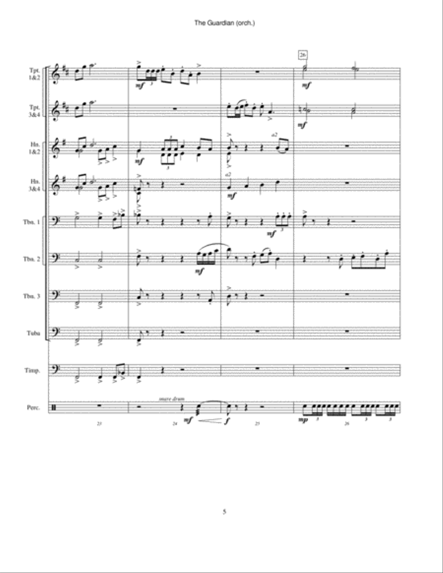 The Guardian (orch. brass version) Full Orchestra scores gallery preview page 5