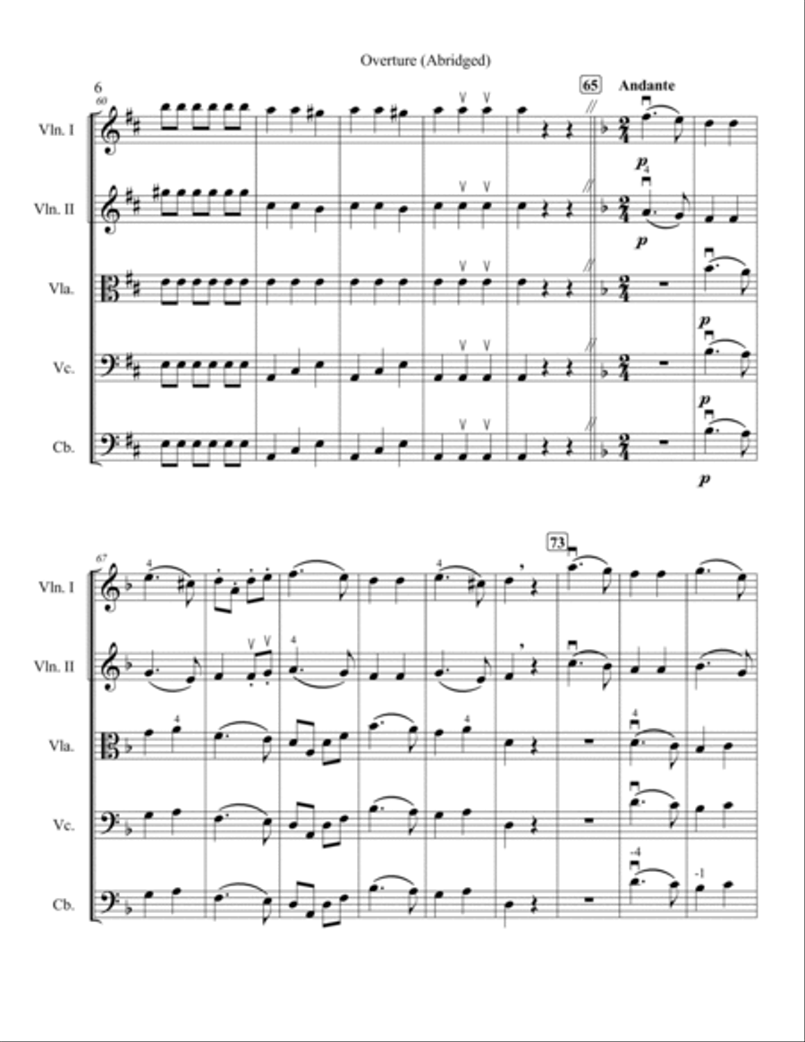 Overture (Abridged) - “L’Amont Anonyme” String Orchestra scores gallery preview page 6
