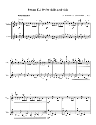 D. Scarlatti Sonata in C K.159 for violin and viola