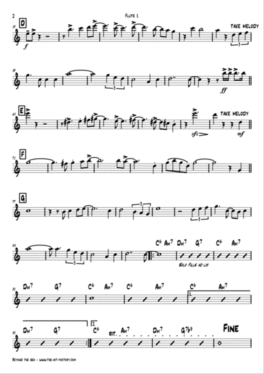 Beyond The Sea Woodwind Quartet scores gallery preview page 5
