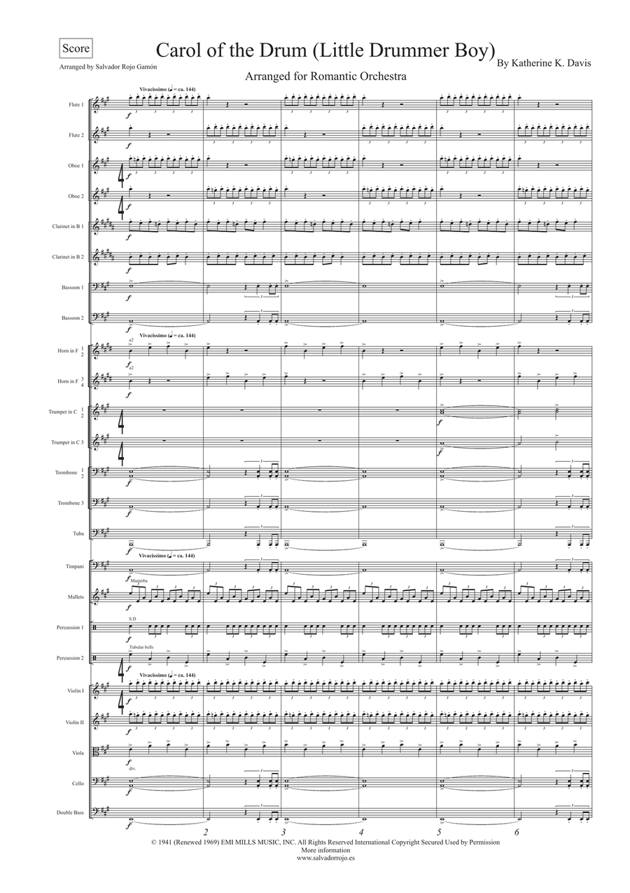 Carol Of The Drum Carol Of The Drum Full Orchestra scores gallery preview page 3