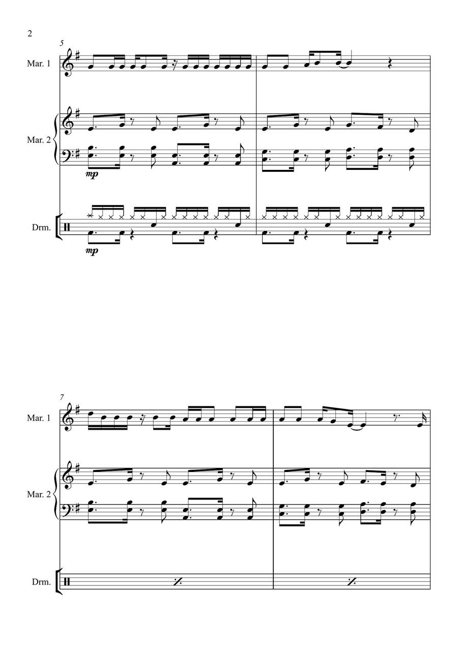 Shape Of You Percussion Ensemble scores gallery preview page 4