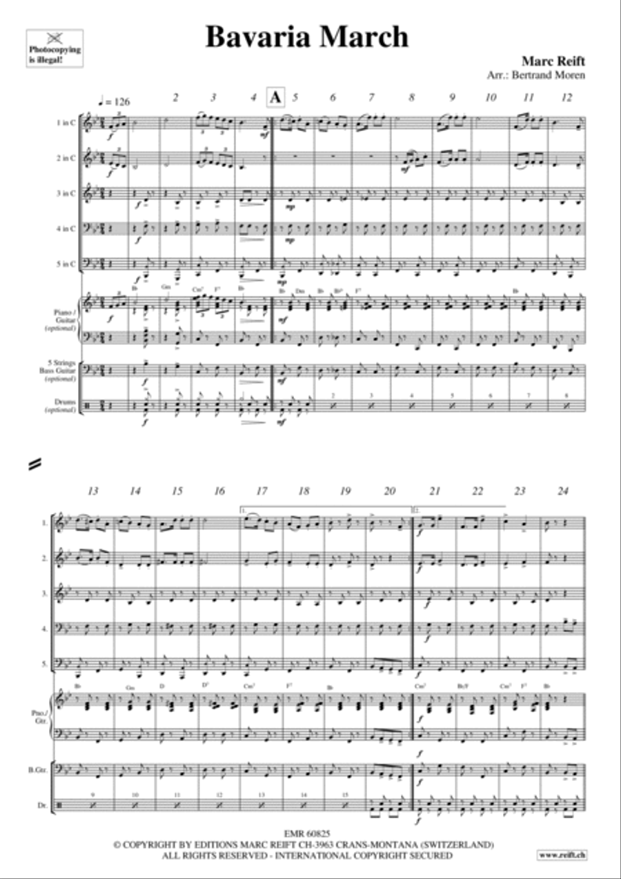Bavaria March Woodwind Quintet scores gallery preview page 3