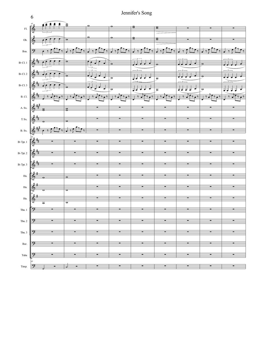Jennifer's Song (La Bella Flor) Concert Band scores gallery preview page 6