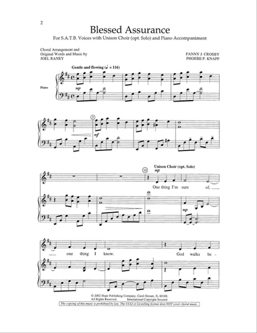 Blessed Assurance Blessed Assurance 4-Part scores gallery preview page 2