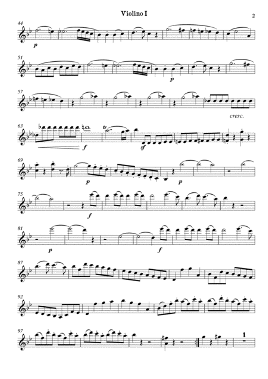 Symphony No. 40 in G minor k. 550 - I. Allegro Molto - W. A. Mozart - For String Quartet (Full Parts String Quartet scores gallery preview page 3