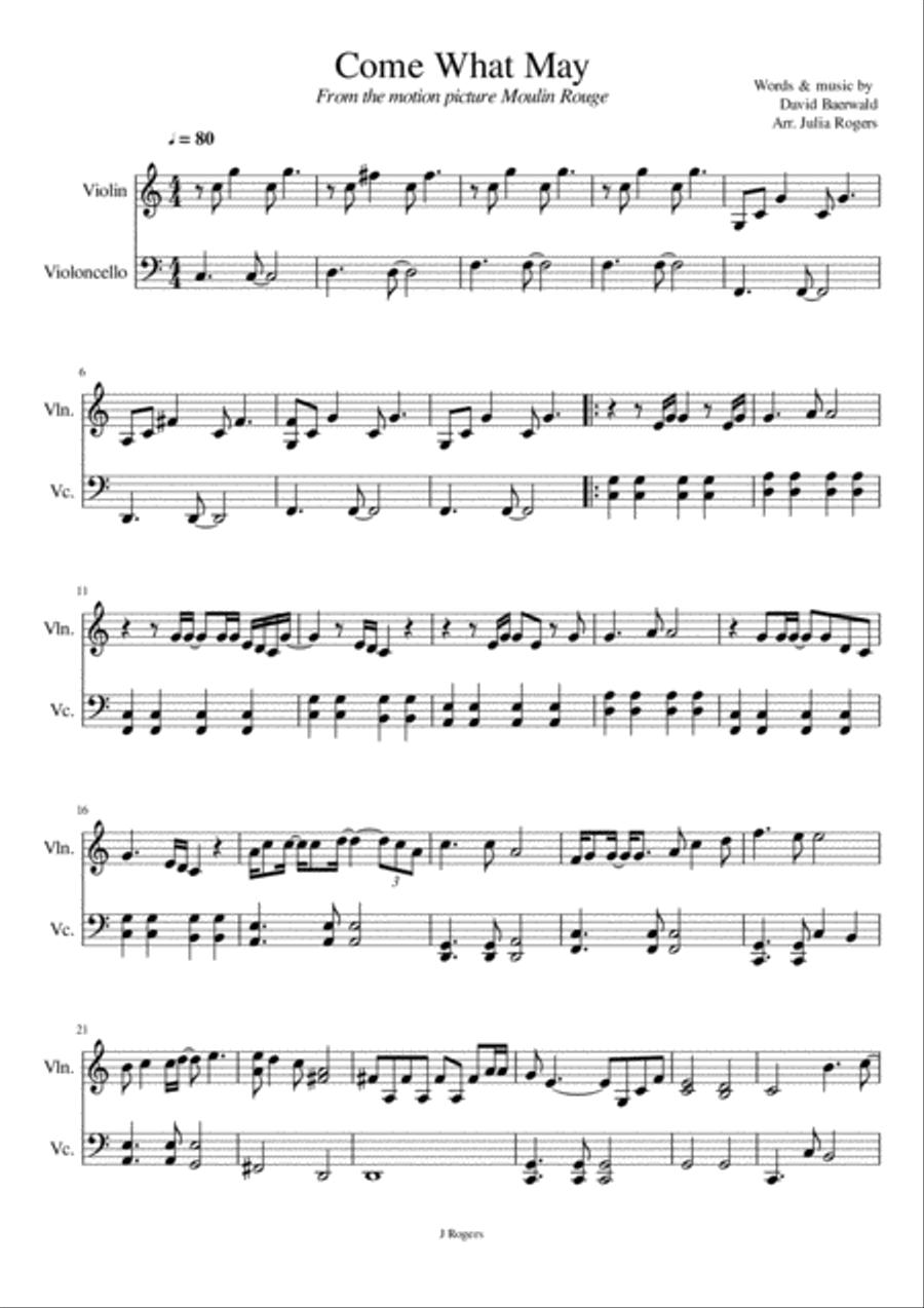 Come What May String Trio scores gallery preview page 1