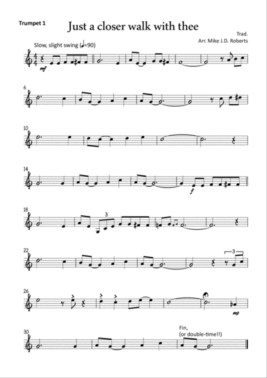 Just a Closer Walk with Thee Brass Ensemble scores gallery preview page 3