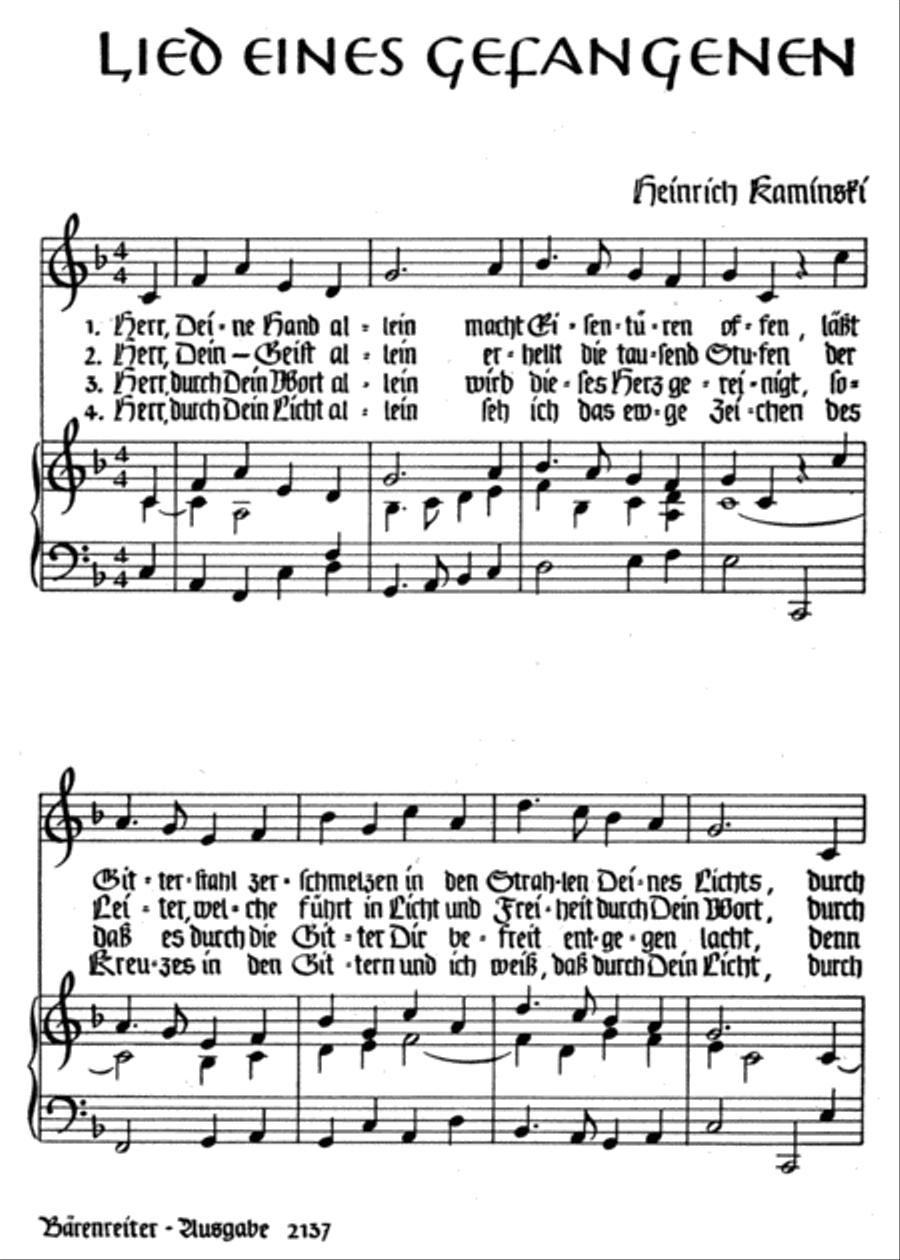 Lied eines (unbekannten) Gefangenen (1936) Medium Voice scores gallery preview page 2