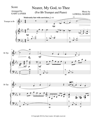 NEARER, MY GOD, TO THEE (Bb Trumpet Piano and Trumpet Part)