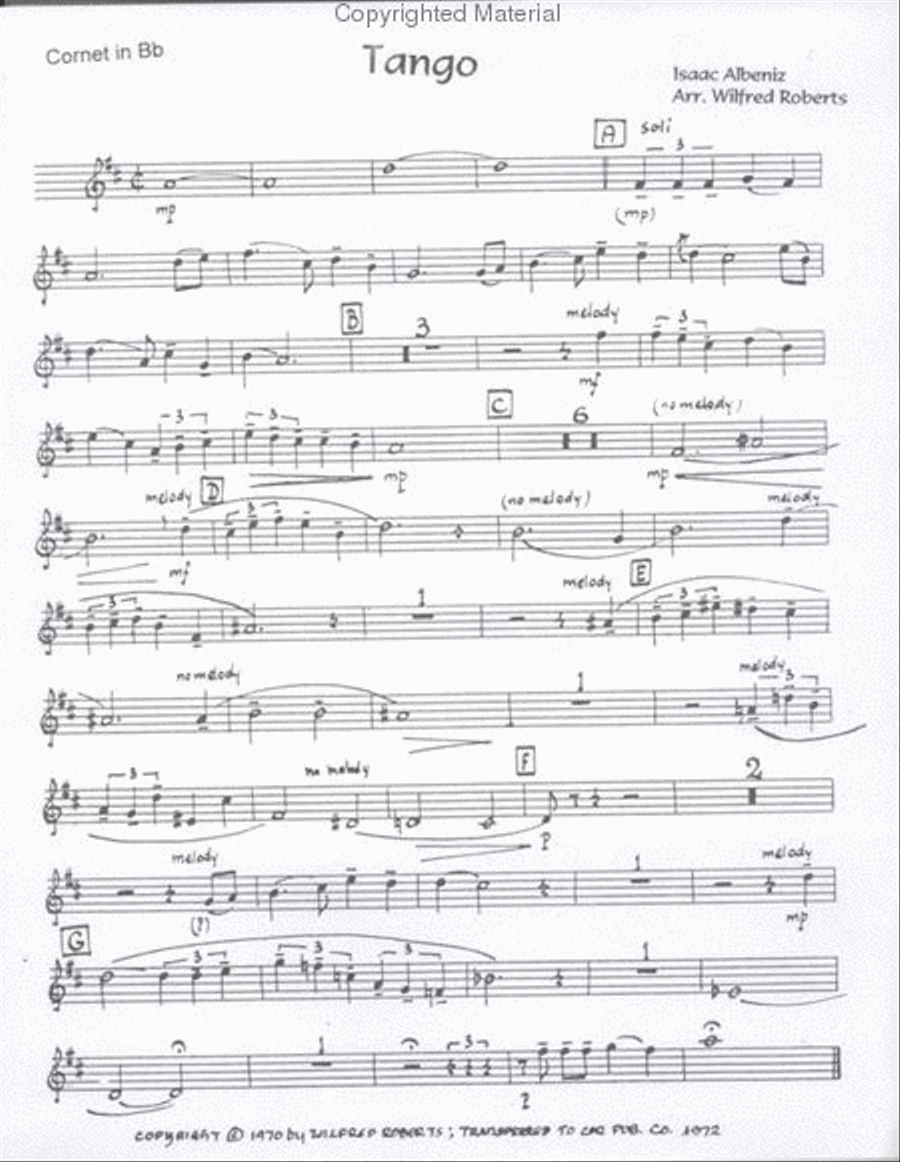 Tango (Wilfred Bob Roberts) Brass Quintet scores gallery preview page 2