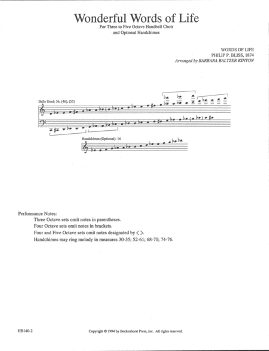 Wonderful Words of Life - Kinyon 5-Octaves scores gallery preview page 2