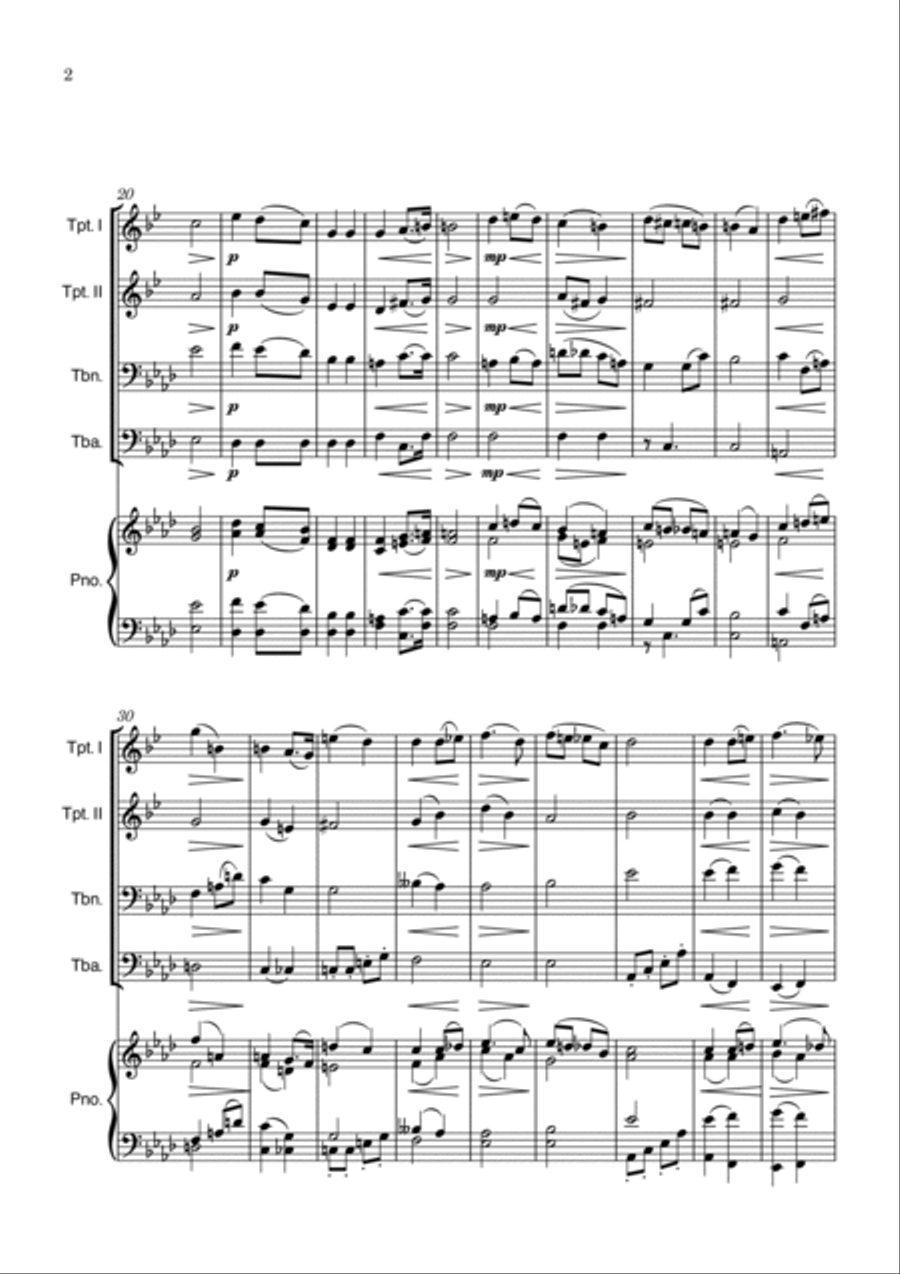 Bridal Chorus Brass Quartet scores gallery preview page 2