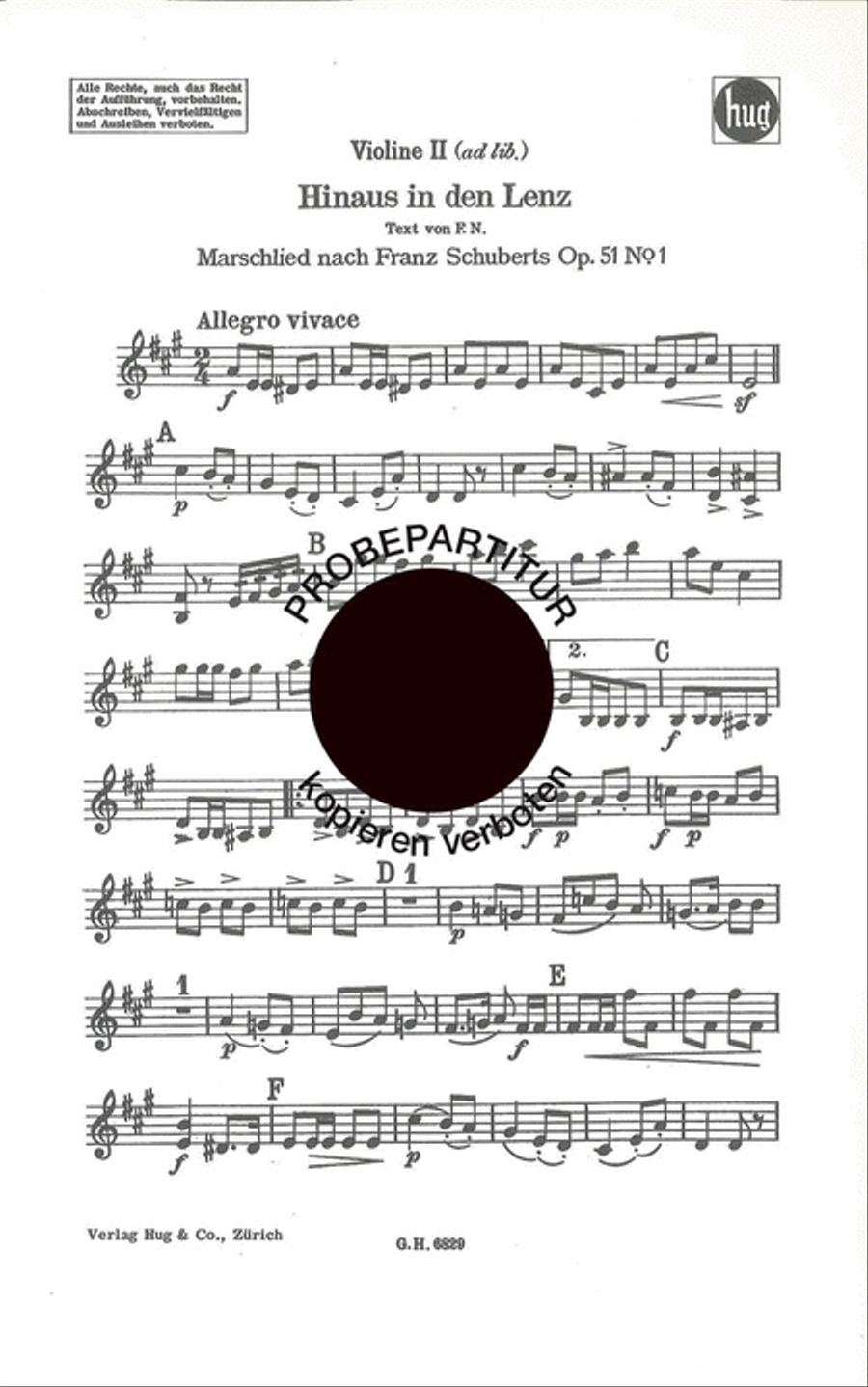 Hinaus in den Lenz Choir scores gallery preview page 1