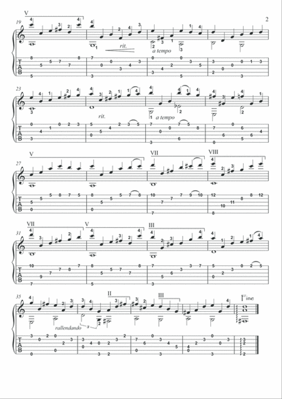 Take me Home guitar fingerstyle solos Classical Guitar scores gallery preview page 3