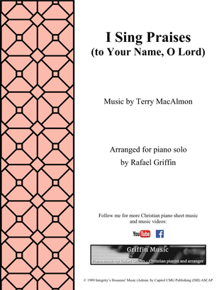 Book cover for I Sing Praises (to Your Name, O Lord)