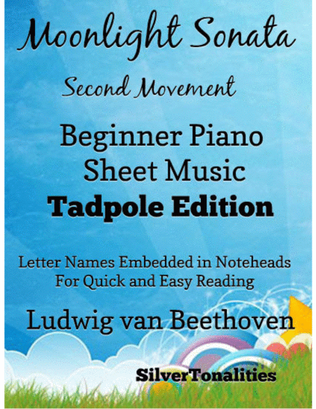 Book cover for Moonlight Sonata Second Movement Beginner Piano Sheet Music 2nd Edition
