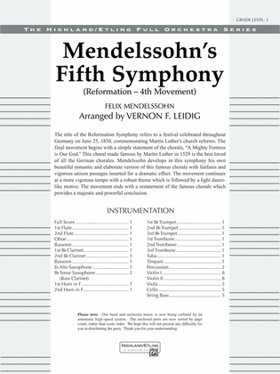 Book cover for Mendelssohn's 5th Symphony "Reformation," 4th Movement: Score