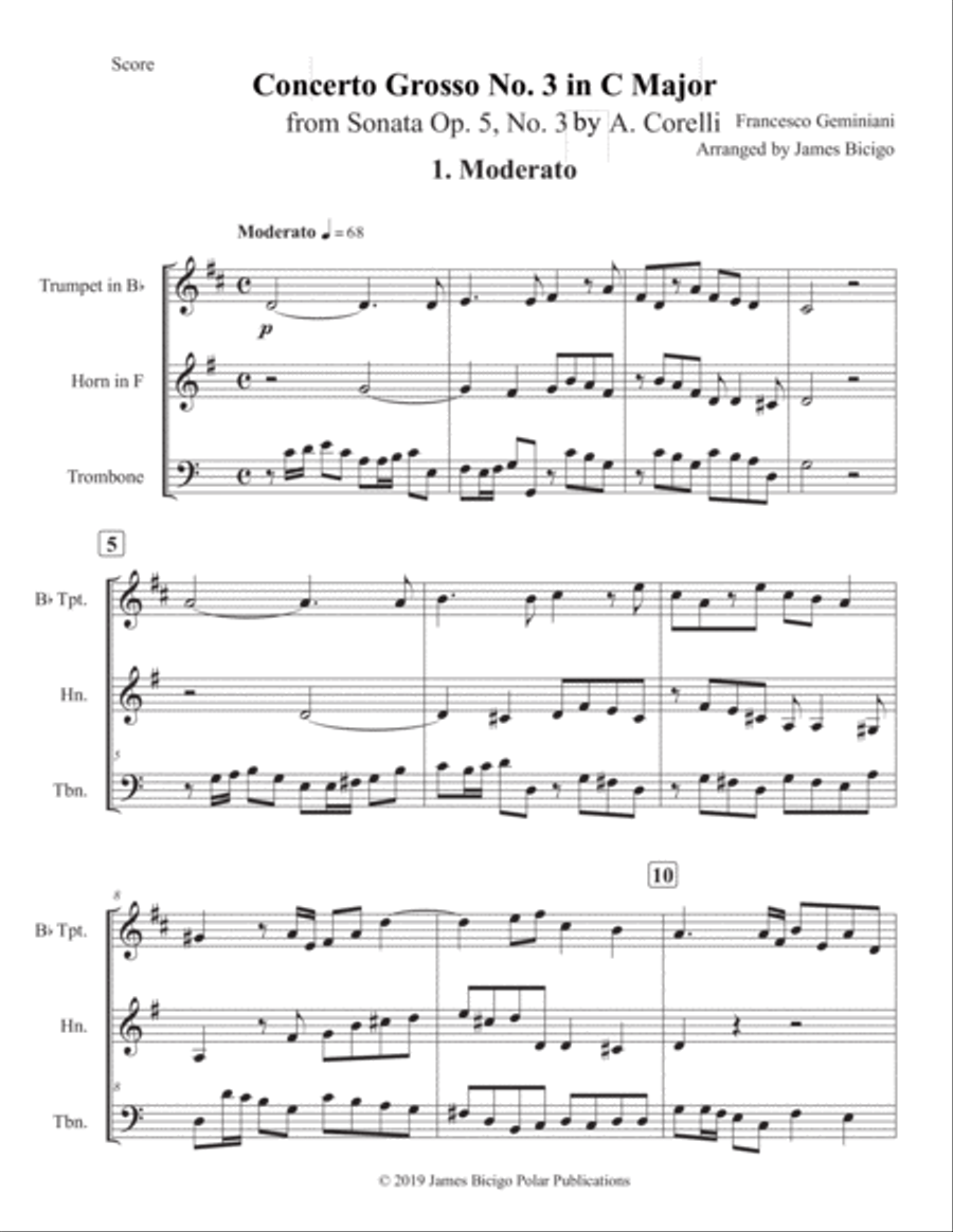 Concerto Grosso No. 3 Concerto Grosso No. 3 Horn scores gallery preview page 1