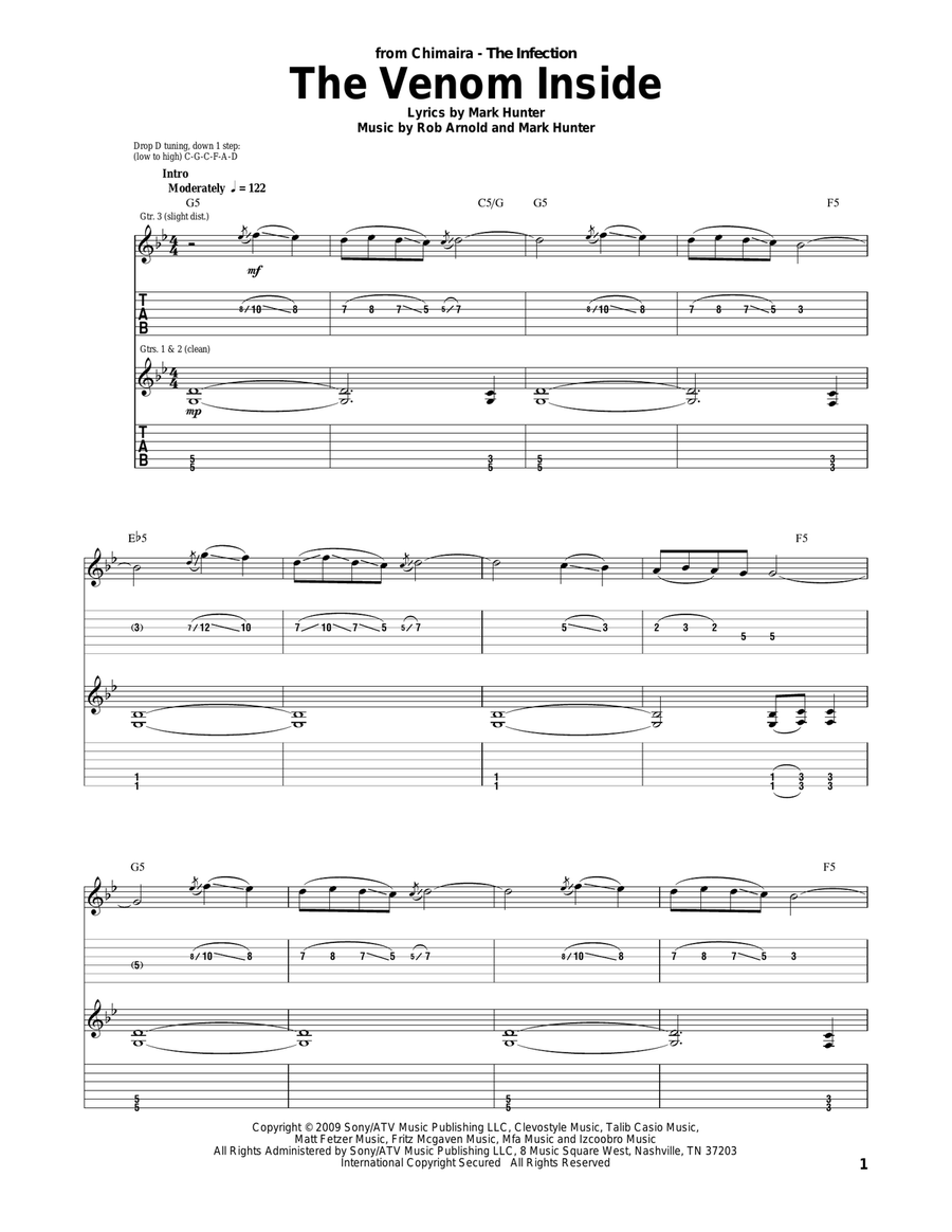 The Venom Inside Acoustic Guitar scores gallery preview page 1
