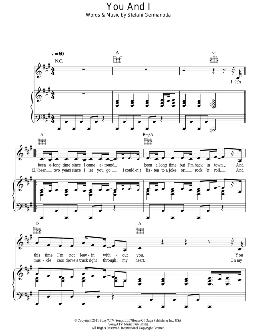 You And I Acoustic Guitar scores gallery preview page 1