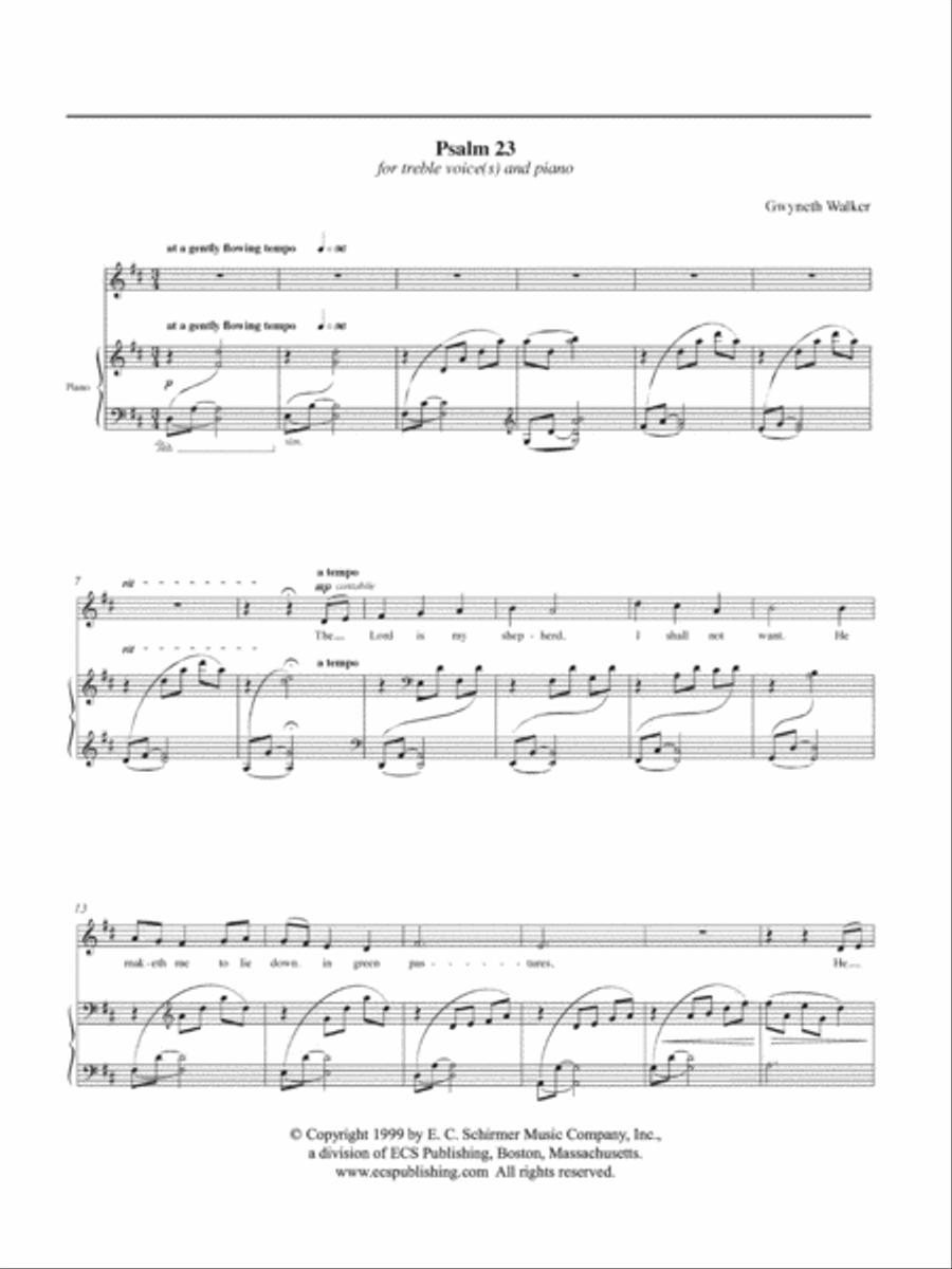 Psalm 23 Voice scores gallery preview page 1