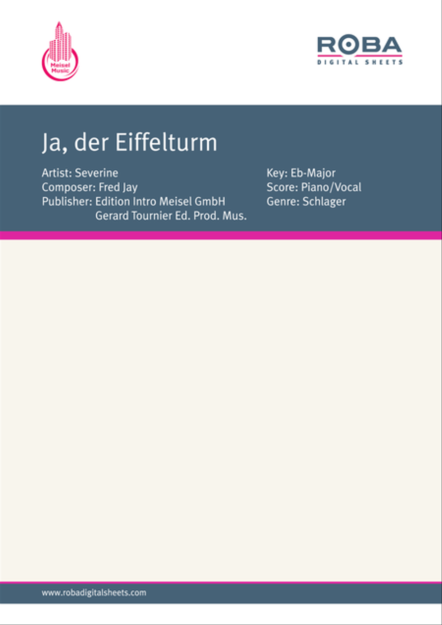 Ja, der Eiffelturm Ja, der Eiffelturm Piano, Vocal scores gallery preview page 1