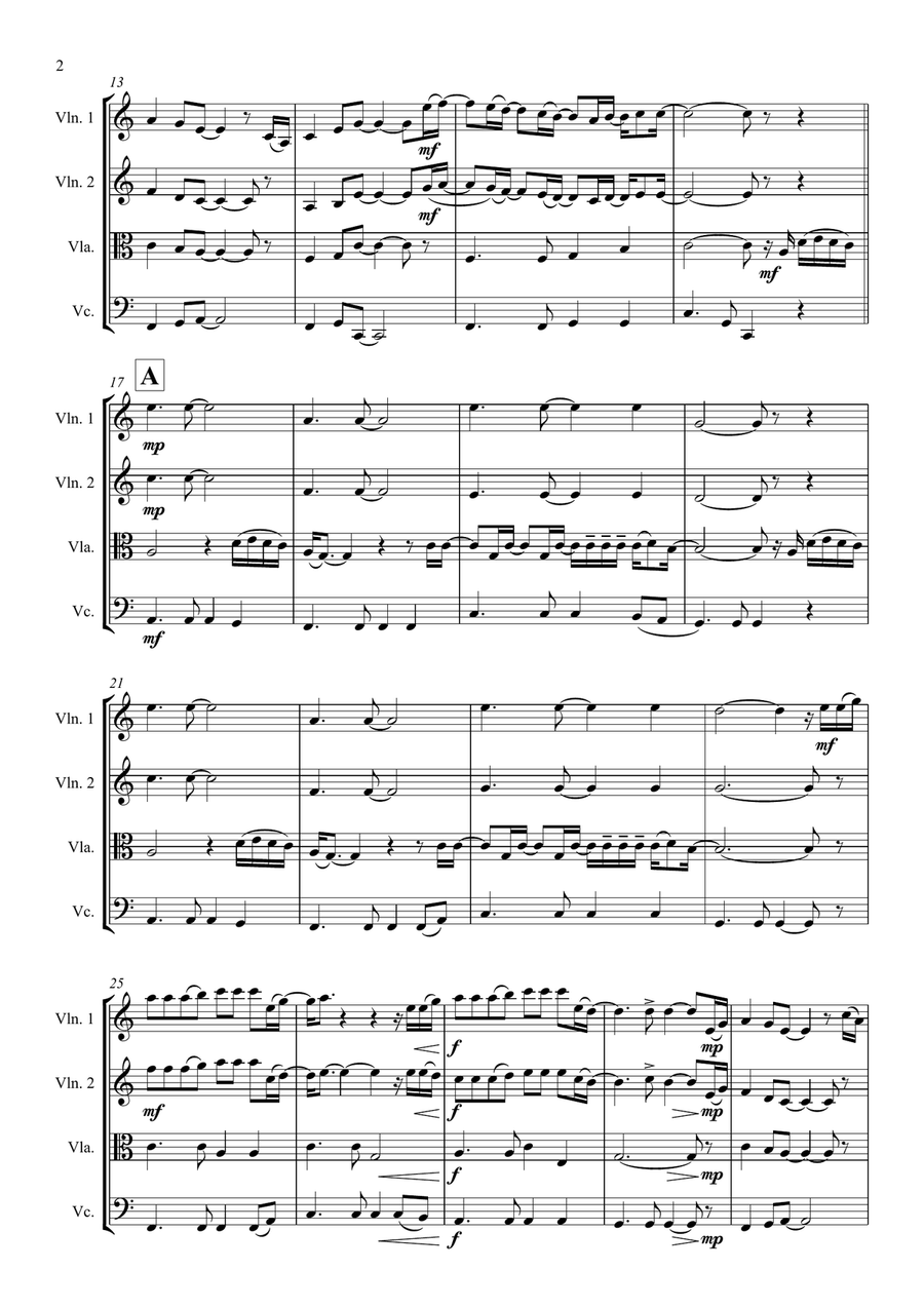Always Remember Us This Way String Quartet scores gallery preview page 5