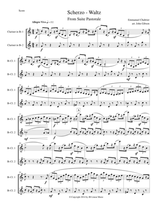 Chabrier - clarinet duet - Scherzo from Suite Pastorale
