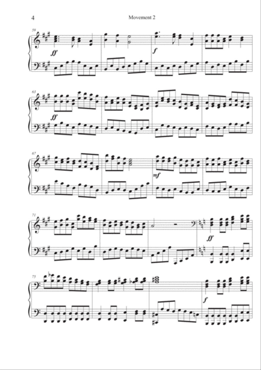 Piano Sonata number 4, Movement 2 Piano Solo scores gallery preview page 4